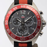 Tag Heuer Formula 1 McLaren Limited Edition Quartz Chronograph Black Dial Two Tone NATO Strap Watch for Men - CAZ1112.FC8188