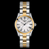 Tissot T Wave Quartz Mother of Pearl Dial Two Tone Steel Strap Watch for Women - T112.210.22.113.00