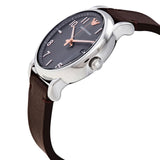 Emporio Armani Luigi Quartz Grey Dial Brown Leather Strap Watch For Men - AR11175