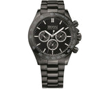 Hugo Boss Ikon Chronograph Black Dial Black Steel Strap Watch for Men - 1512961