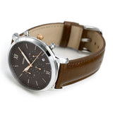 Fossil Neutra Chronograph Black Dial Brown Leather Strap Watch for Men - FS5408