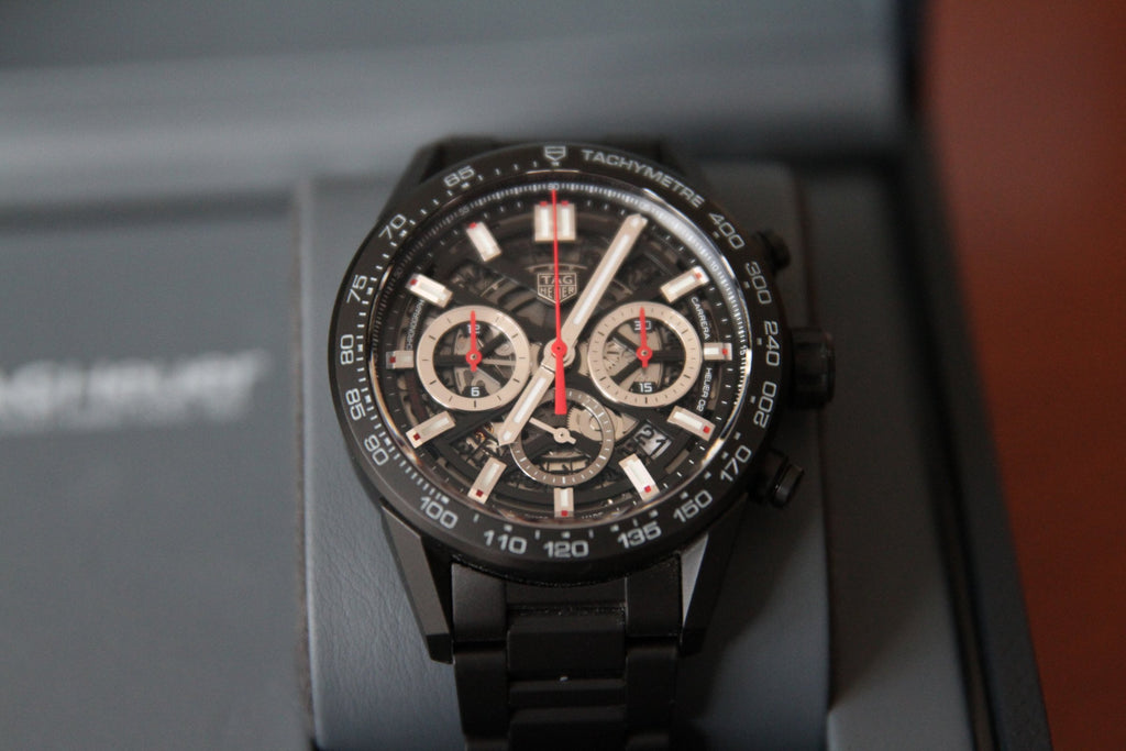 Tag Heuer Carrera Chronograph Automatic Black Dial Men's Watch  CBG2090.BH0661 - Watches, Carrera - Jomashop