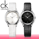 Calvin Klein Skirt Black Dial Black Leather Strap Watch for Women  - K2U231C1