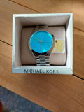 Michael Kors Runway Blue Dial Silver Steel Strap Watch for Women - MK3292