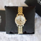 Coach Delancey Mother of Pearl Dial Gold Steel Strap Watch for Women - 14502478