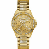 Guess Frontier Diamonds Gold Dial Gold Steel Strap Watch For Women - W1156L2