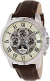 Fossil Grant Automatic White Dial Brown Leather Strap Watch for Men -  ME3027