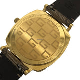 Gucci Grip Disney Mickey Mouse Gold Dial Brown Leather Strap Watch For Women - YA157420