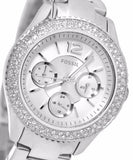 Fossil Stella Silver Dial Silver Steel Strap Watch for Women - ES3588