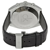 Calvin Klein Masculine Chronograph White Dial Black Leather Strap Watch for Men - K2H27120