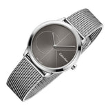 Calvin Klein Minimal Black Dial Silver Mesh Bracelet Watch for Women - K3M22123