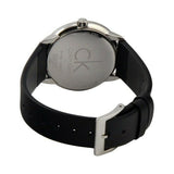 Calvin Klein Minimal Grey Dial Black Leather Strap Watch for Men - K3M221C4