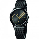 Calvin Klein Minimal Black Dial Black Mesh Bracelet Watch for Women - K3M224X1