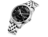 Calvin Klein Infinity Black Dial Silver Steel Strap Watch for Men - K5S34141