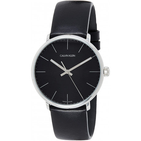 Calvin Klein High Noon Quartz Black Dial Black Leather Strap Watch for Men - K8M211C1