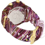 Versace Icon Active Chronograph Quartz Gold Dial Red Leather Strap Watch For Men - VEZ701222