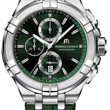 Maurice Lacroix Aikon Chronograph Green Dial Green Rubber Strap Watch for Men  - AI1018-SS000-630-5