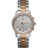 Guess Mini Spectrum Quartz Silver Dial Two Tone Steel Strap Watch For Women - W0122L1