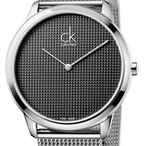 Calvin Klein Minimal Grey Dial Silver Mesh Bracelet Watch for Women - K3M2312X