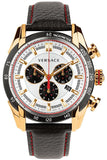 Versace V-Ray Chronograph White Dial Black Leather Strap Watch for Men - VDB040014