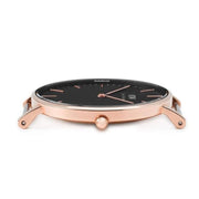 Daniel Wellington Classic Cornwall Black Dial Black NATO Strap Watch For Women - DW00100150