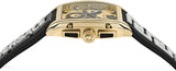 Versace Dominus Chronograph Gold Dial Black Silicone Strap Watch For Men - VE6H00223