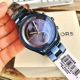 Michael Kors Briar Blue Dial Blue Steel Strap Watch For Women - MK6468