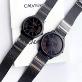 Calvin Klein Minimal Black Dial Black Steel Strap Watch For Men - K3M524Z1