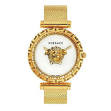 Versace Palazzo Empire Greca White Dial Gold Mesh Bracelet Watch for Women - VEDV00619