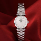 Longines La Grande Classique Diamonds White Dial Silver Steel Strap Watch for Women - L4.209.4.87.6