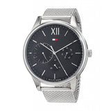 Tommy Hilfiger Damon Quartz Chronograph Black Dial Silver Mesh Bracelet Watch for Men - 1791415