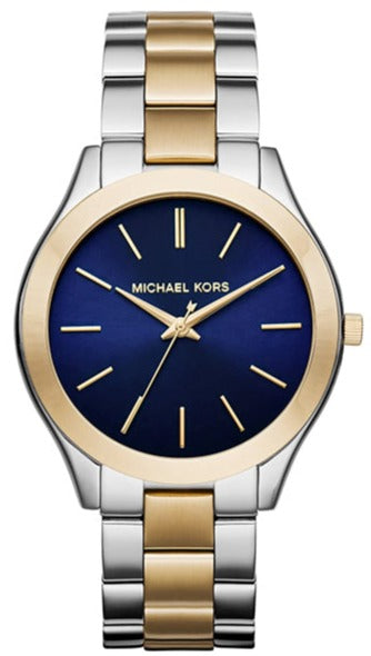 Slim Runway Michael Kors Uhr Gold Blaues Zifferblatt Slim Runway