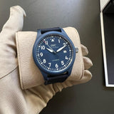 IWC Pilot’s Watch Automatic "Laureus Sport for Good" Edition Blue Dial Blue Nylon Strap Watch for Men - IW328101