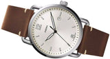 Fossil The Commuter White Dial Brown Leather Strap Watch for Men - FS5275