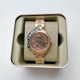 Fossil Rye Automatic Skeleton Rose Gold Dial Rose Gold Steel Strap Watch for Women - BQ3754