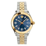 Versace Hellenyium Quartz Blue Dial Two Tone Steel Strap Watch for Men - VEVK00520