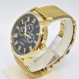 Guess Delancy Black Dial Gold Mesh Bracelet Watch for Men - W0871G2