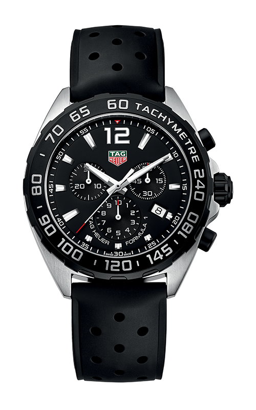 Tag Heuer Formula 1 Black Dial Black Leather Strap Watch for Men - CAZ1010.FT8024