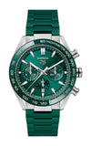 Tag Heuer Carrera Chronograph 44mm Green Dial Green Steel Strap Watch for Men - CBN2A1N.FT6238