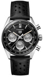 Tag Heuer Carrera Automatic Chronograph Black Dial Black Leather Strap Watch for Men - CBS2210.FC6534