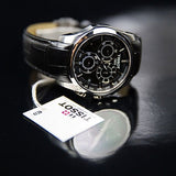 Tissot T Classic Couturier Chronograph Black Dial Black Leather Strap Jam Tangan Untuk Pria - T035.617.16.051.00