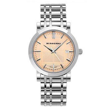 BURBERRY BU1352 Heritage メンズ クォーツウォッチ Burberry Heritage Collection Rose Gold Dial Silver Steel Strap Watch f