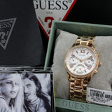Guess Mini Surprise Analog Silver Dial Rose Gold Steel Strap Watch For Women - W0623L2