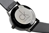 Calvin Klein Post Minimal Black Dial Black Leather Strap Watch for Men - K7621401