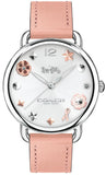 Coach Delancey White Dial Pink Leather Strap Watch for Women - 14502799