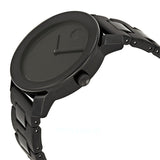 Movado Bold Black Dial Black Steel Strap Watch For Men - 3600047