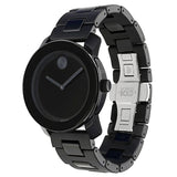 Movado Bold Black Dial Black Steel Strap Watch For Men - 3600047