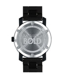 Movado Bold Black Dial Black Steel Strap Watch For Men - 3600047