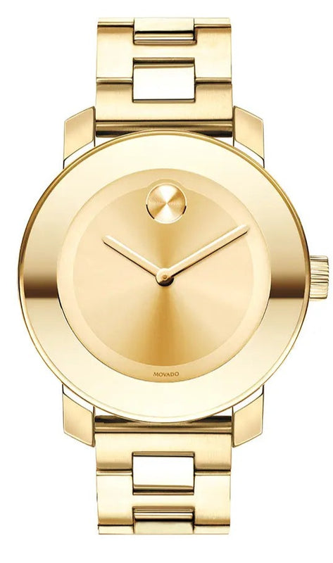 Movado Bold Yellow Gold Dial Yellow Gold Steel Strap Watch For Women - 3600085