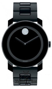 Movado Bold Black Dial Black Steel Strap Watch for Men - 3600102